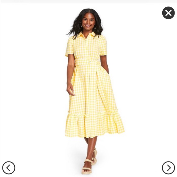 lisa marie fernandez Dresses & Skirts - Women's Gingham Puff Sleeve Shirtdress